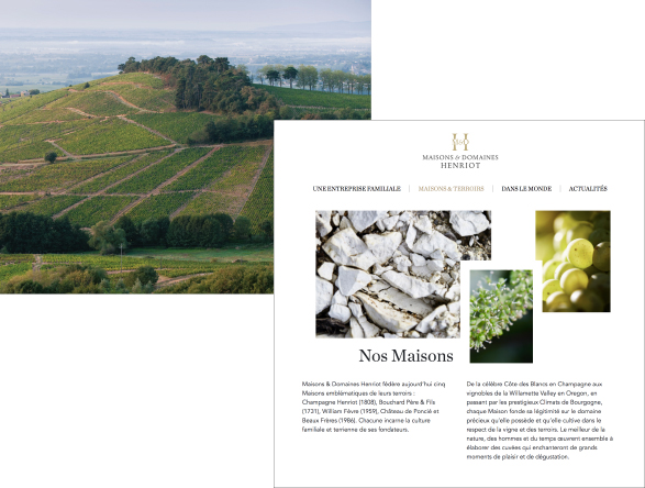 Site corporate - Maisons et Domaines Henriot - Blog Luciole